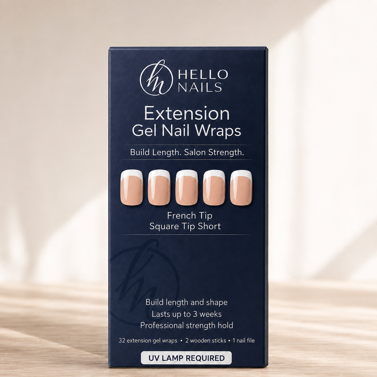 French Tip extension gel nail wraps box