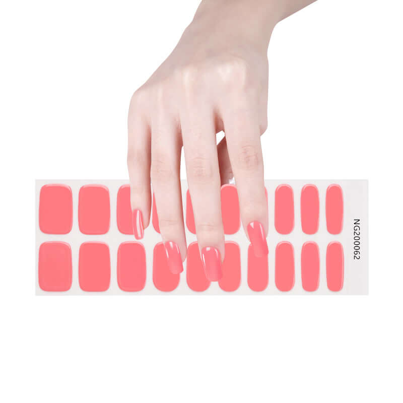 Coral Semi-Cured Gel Nail Wraps — 5