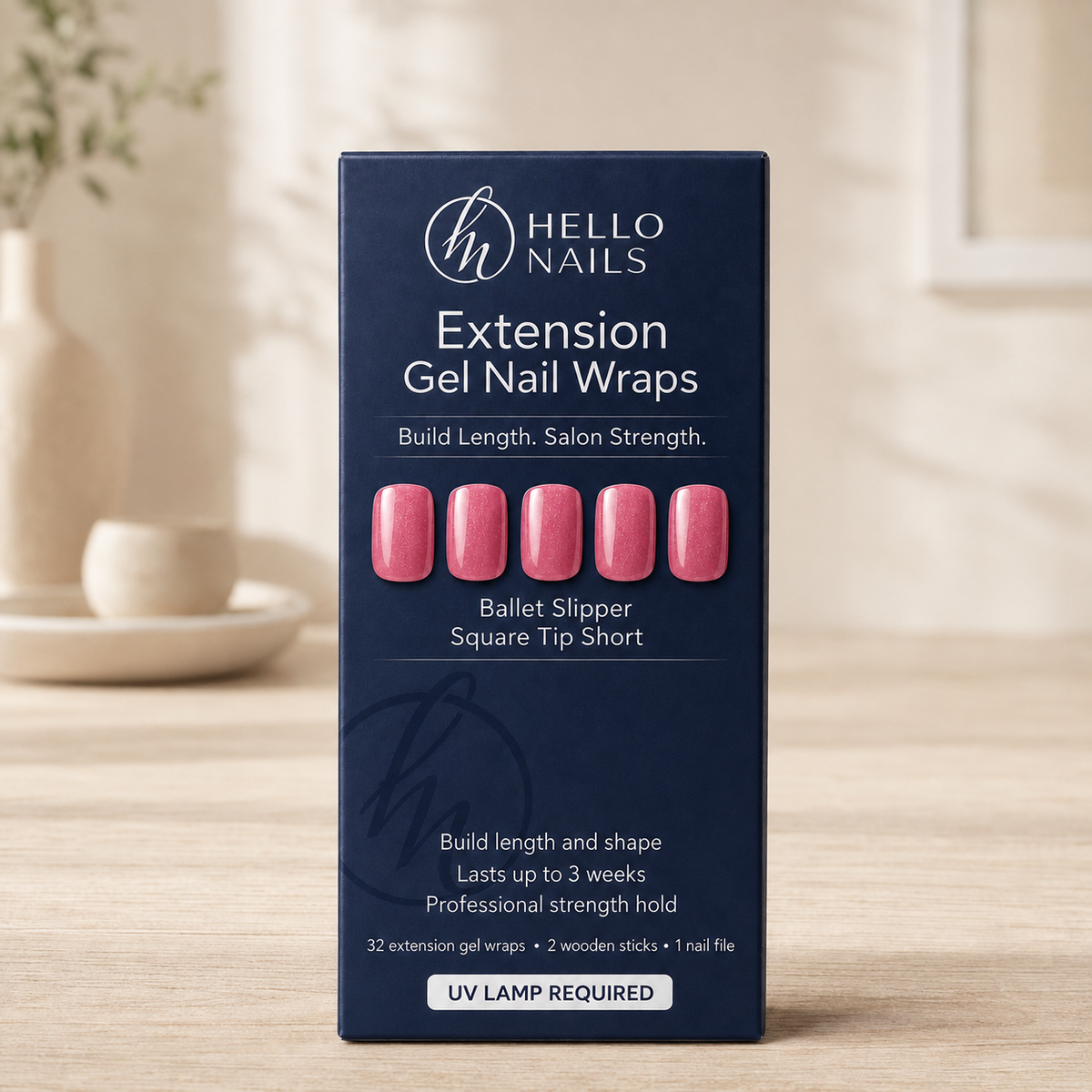 Ballet Slipper extension gel nail wraps box