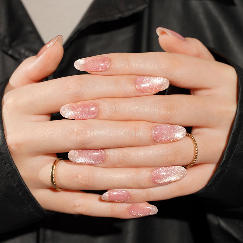 Blush Sparkle Semi-Cured Gel Nail Wraps — 3