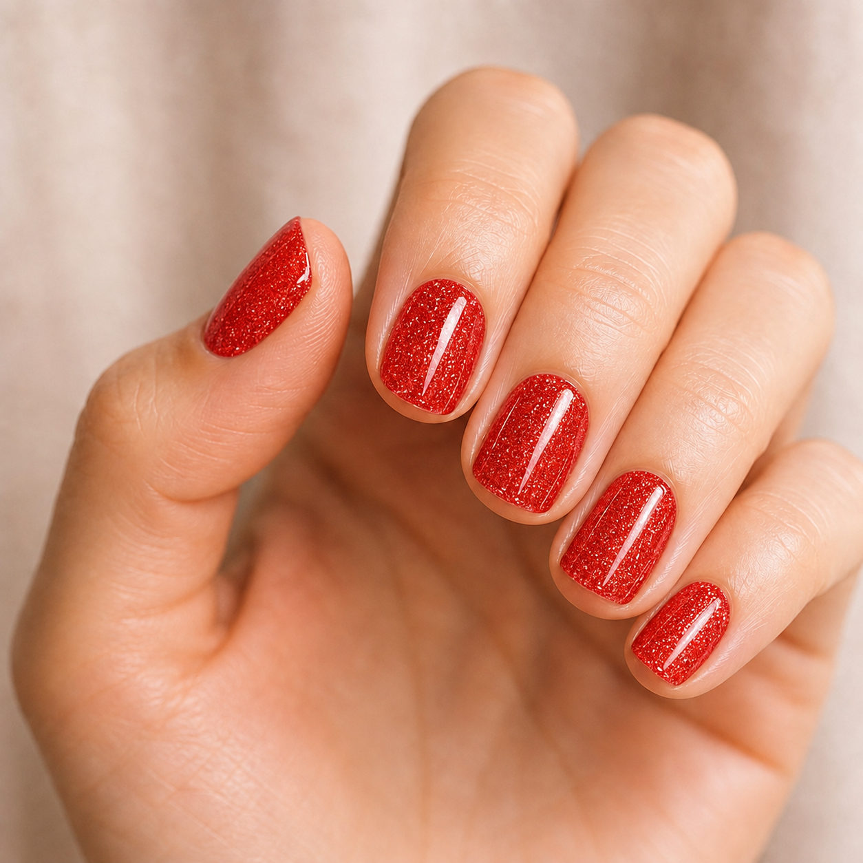 Red Glitter Gel - lifestyle
