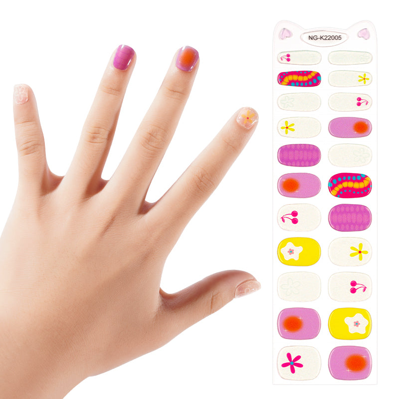 Kids Non-UV Gel Wraps - Groovy Garden