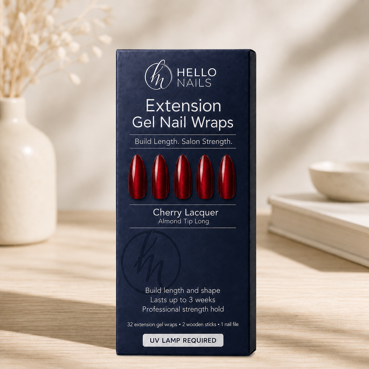 Cherry Lacquer extension gel nail wraps box