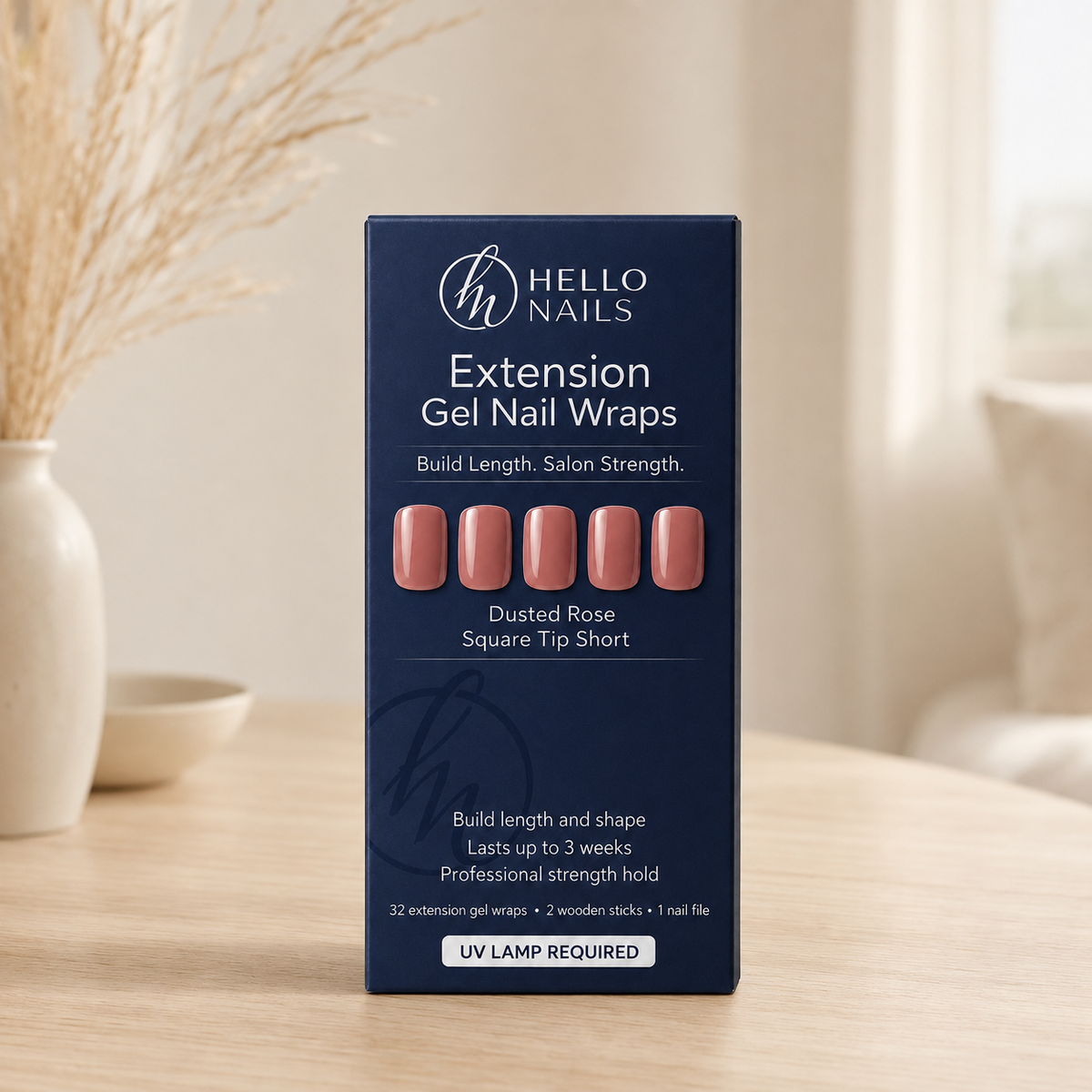 Dusted Rose extension gel nail wraps box