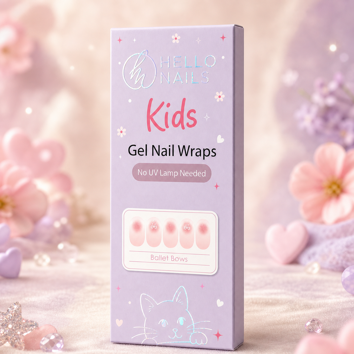 Kids Non-UV Gel Wraps - Ballet Bows
