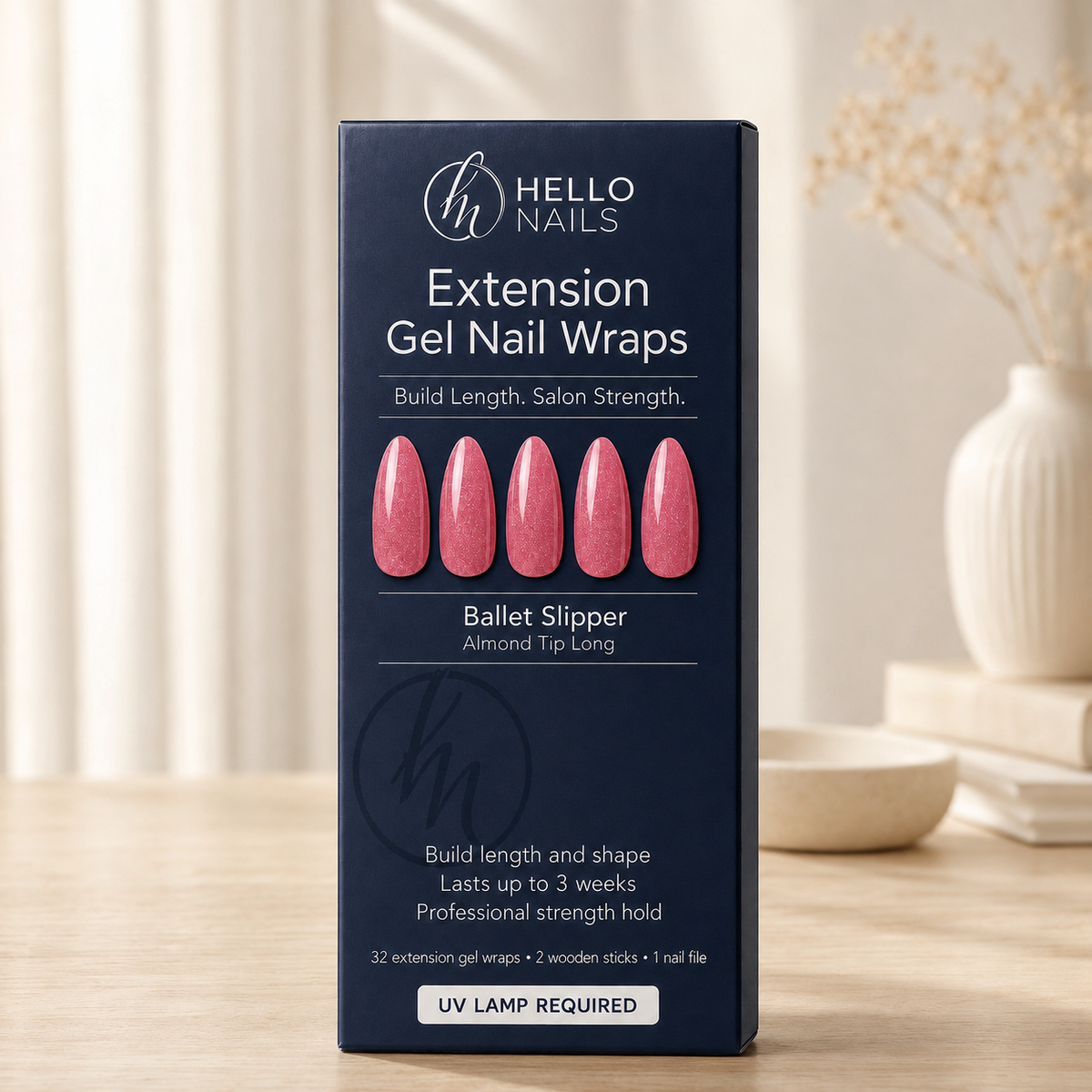 Ballet Slipper extension gel nail wraps box