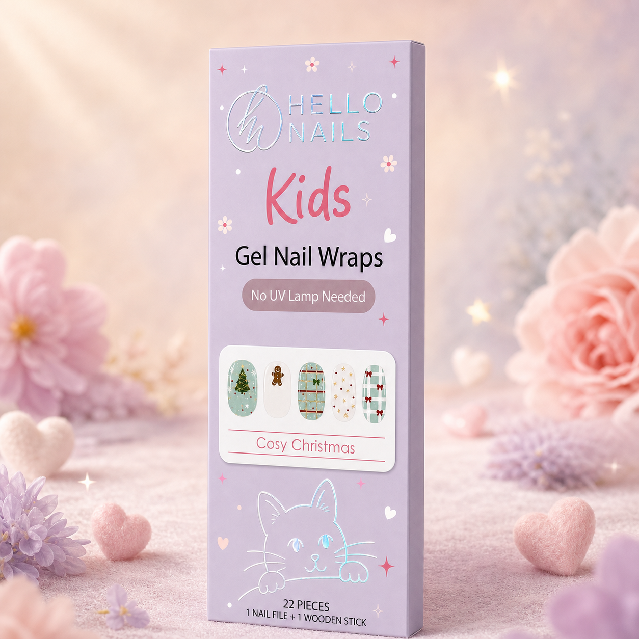 Kids Non-UV Gel Wraps - Cosy Christmas
