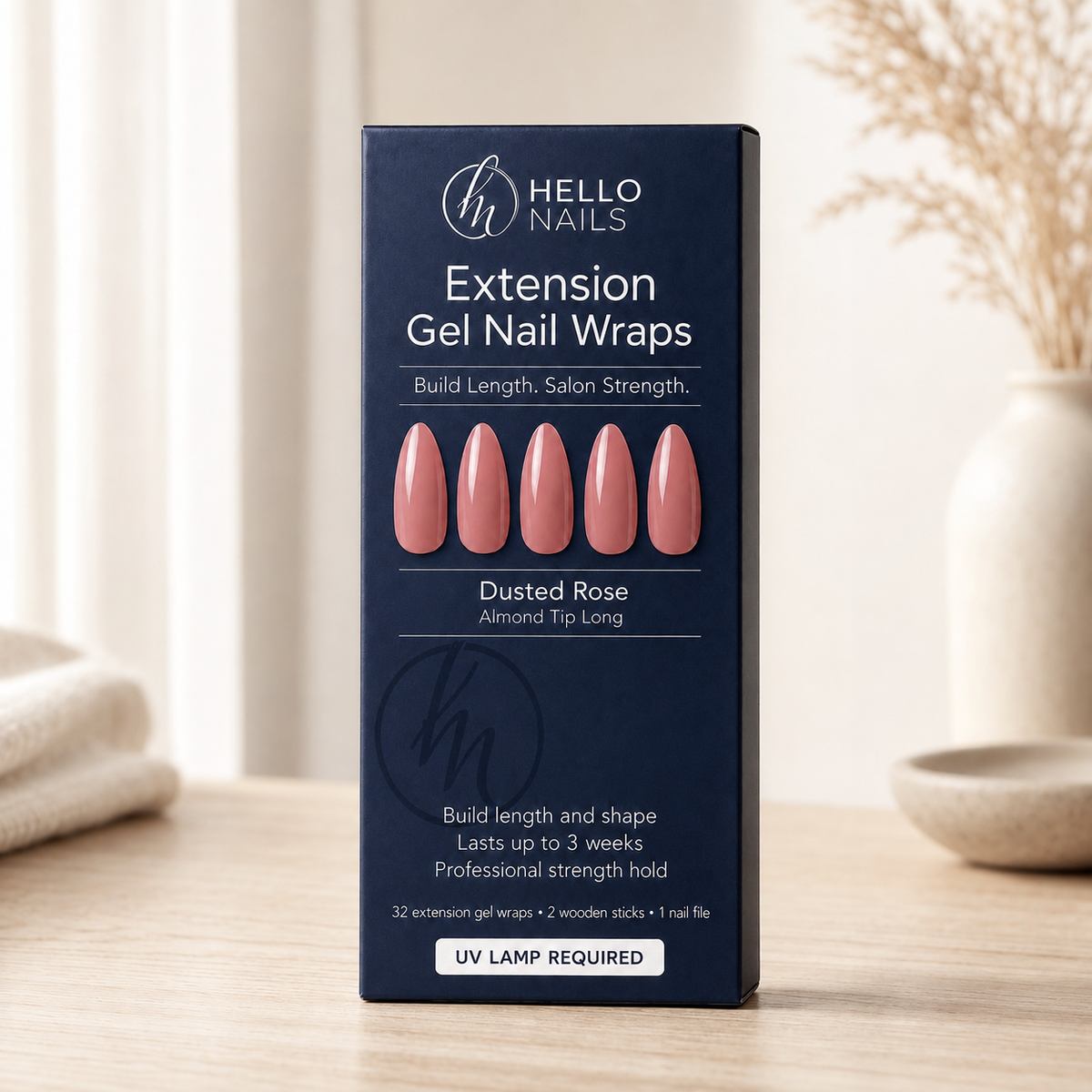 Dusted Rose extension gel nail wraps box