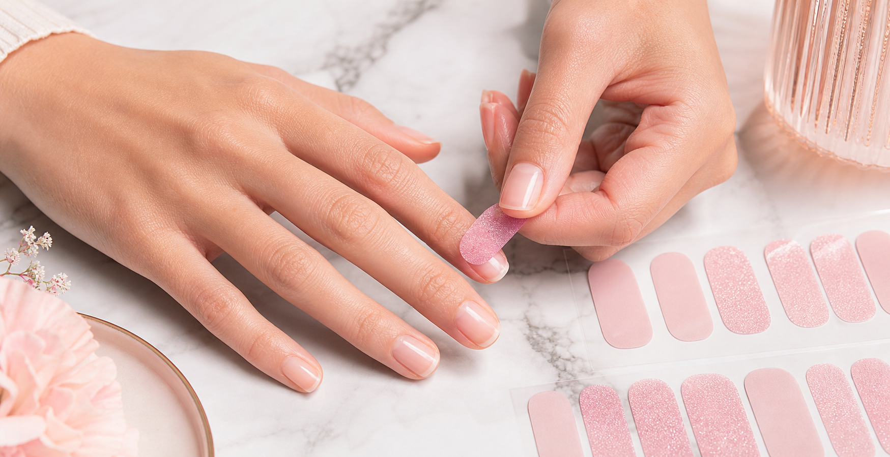 French Tip Semi Cured Gel Wraps