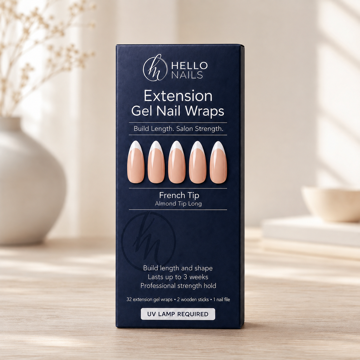 French Tip extension gel nail wraps box