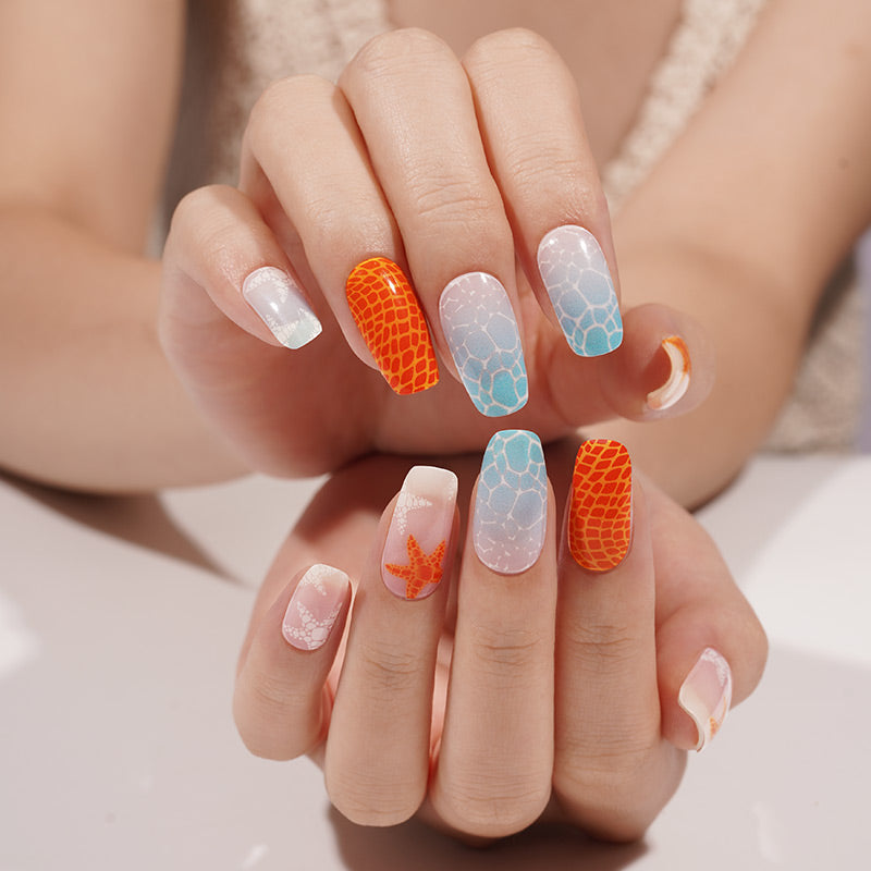 Coral Reef Semi-Cured Gel Nail Wraps — 2