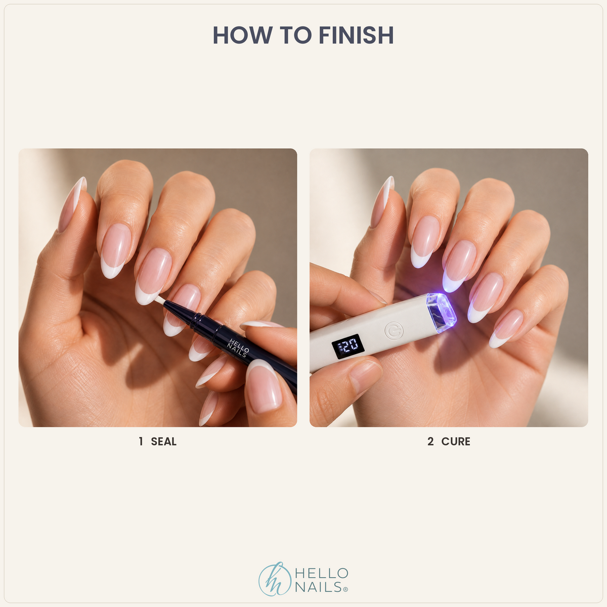how to finish extension gel wraps - crystal kiss - almond tip long extension gel nail wraps