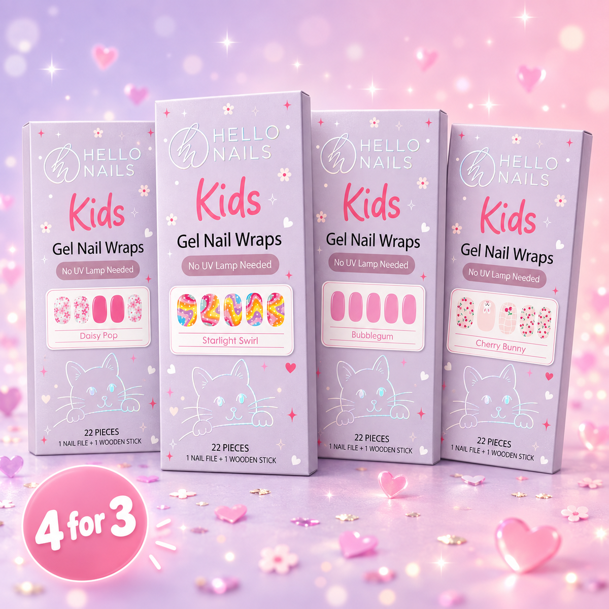 Kids Non UV Gel 4 for 3 - mix and match hero