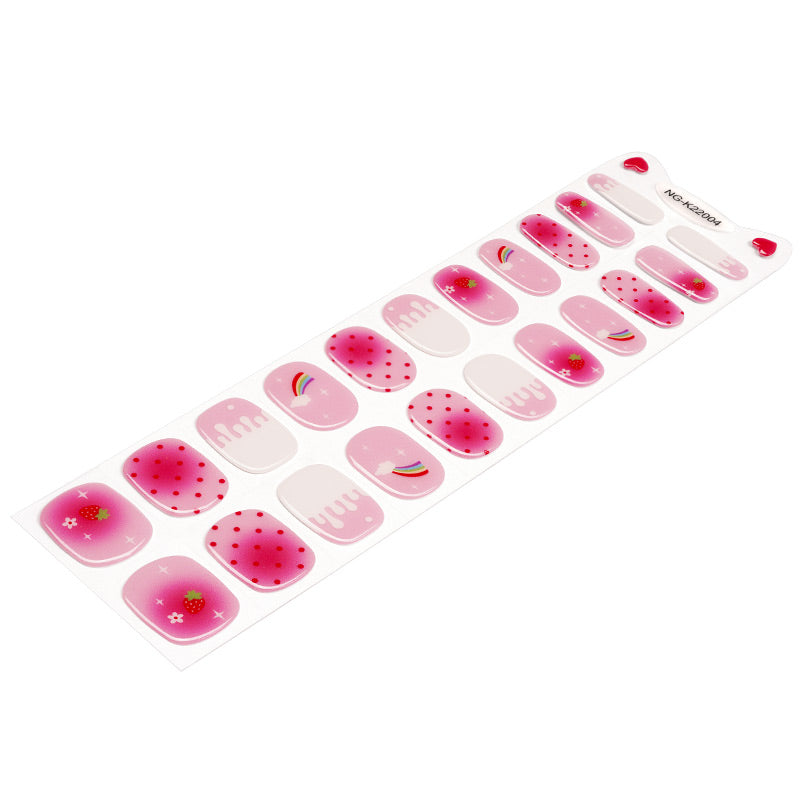 Kids Non-UV Gel Wraps - Strawberry Sprinkle