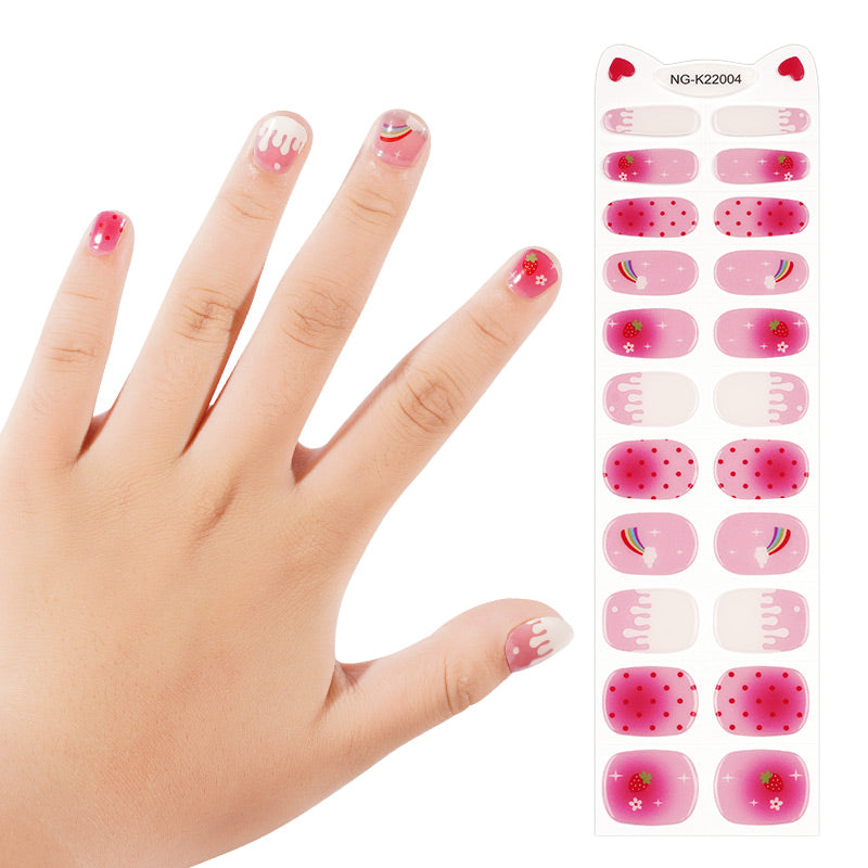 Kids Non-UV Gel Wraps - Strawberry Sprinkle