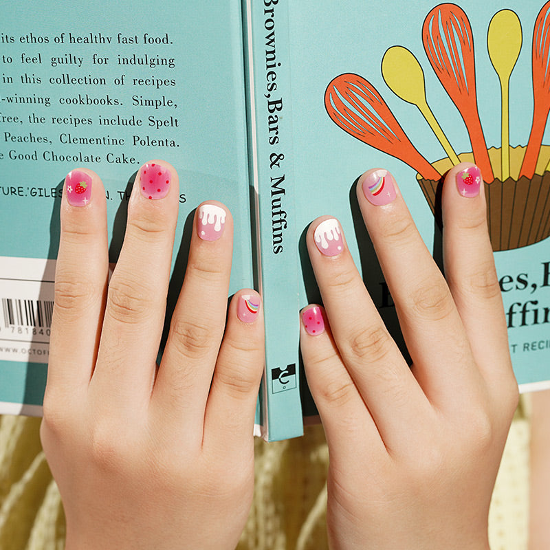 Kids Non-UV Gel Wraps - Strawberry Sprinkle