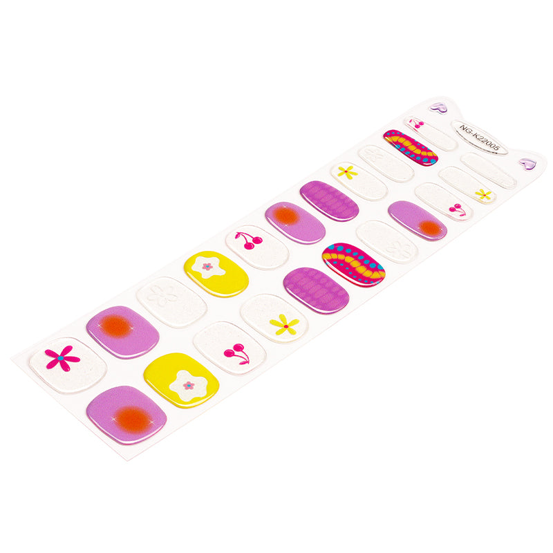 Kids Non-UV Gel Wraps - Groovy Garden
