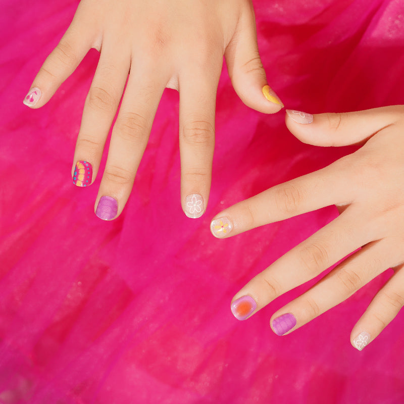 Kids Non-UV Gel Wraps - Groovy Garden