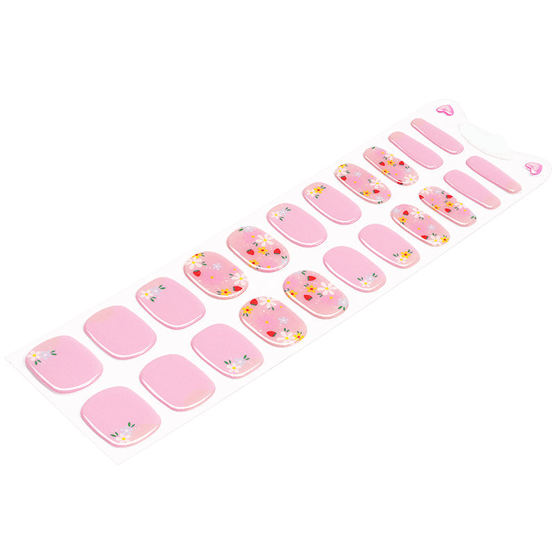 Kids Non-UV Gel Wraps - Strawberry Meadow