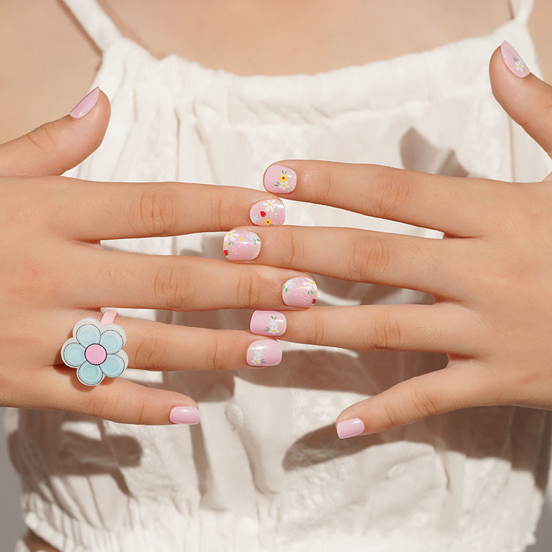 Kids Non-UV Gel Wraps - Strawberry Meadow