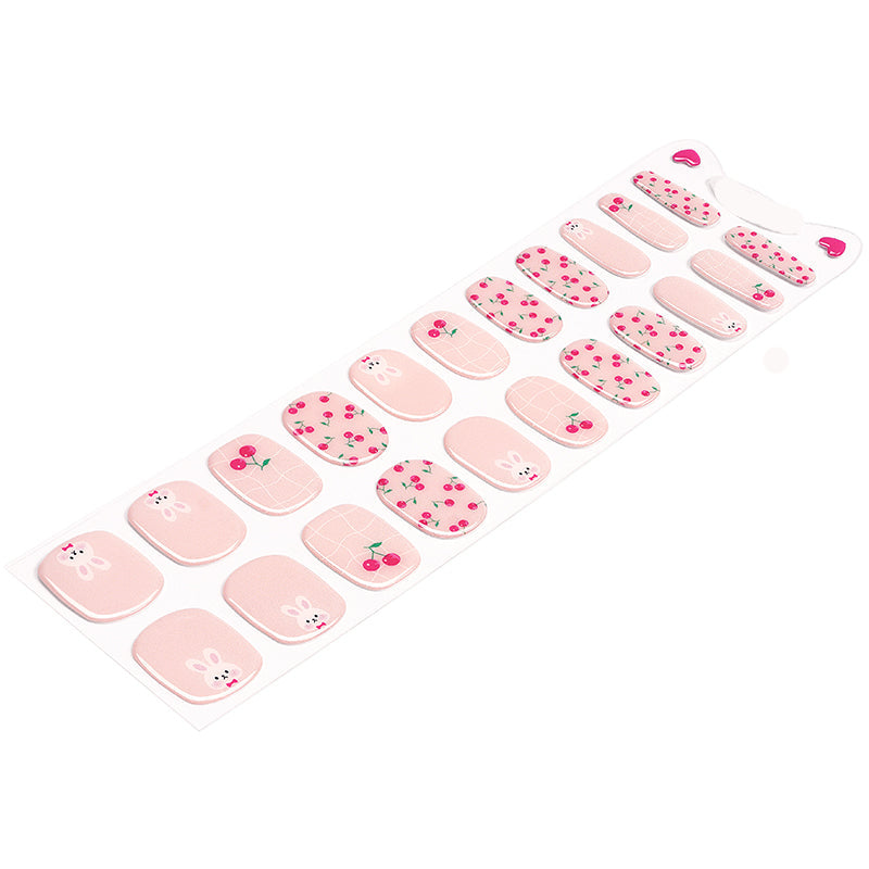 Kids Non-UV Gel Wraps - Cherry Bunny