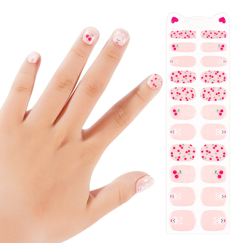 Kids Non-UV Gel Wraps - Cherry Bunny