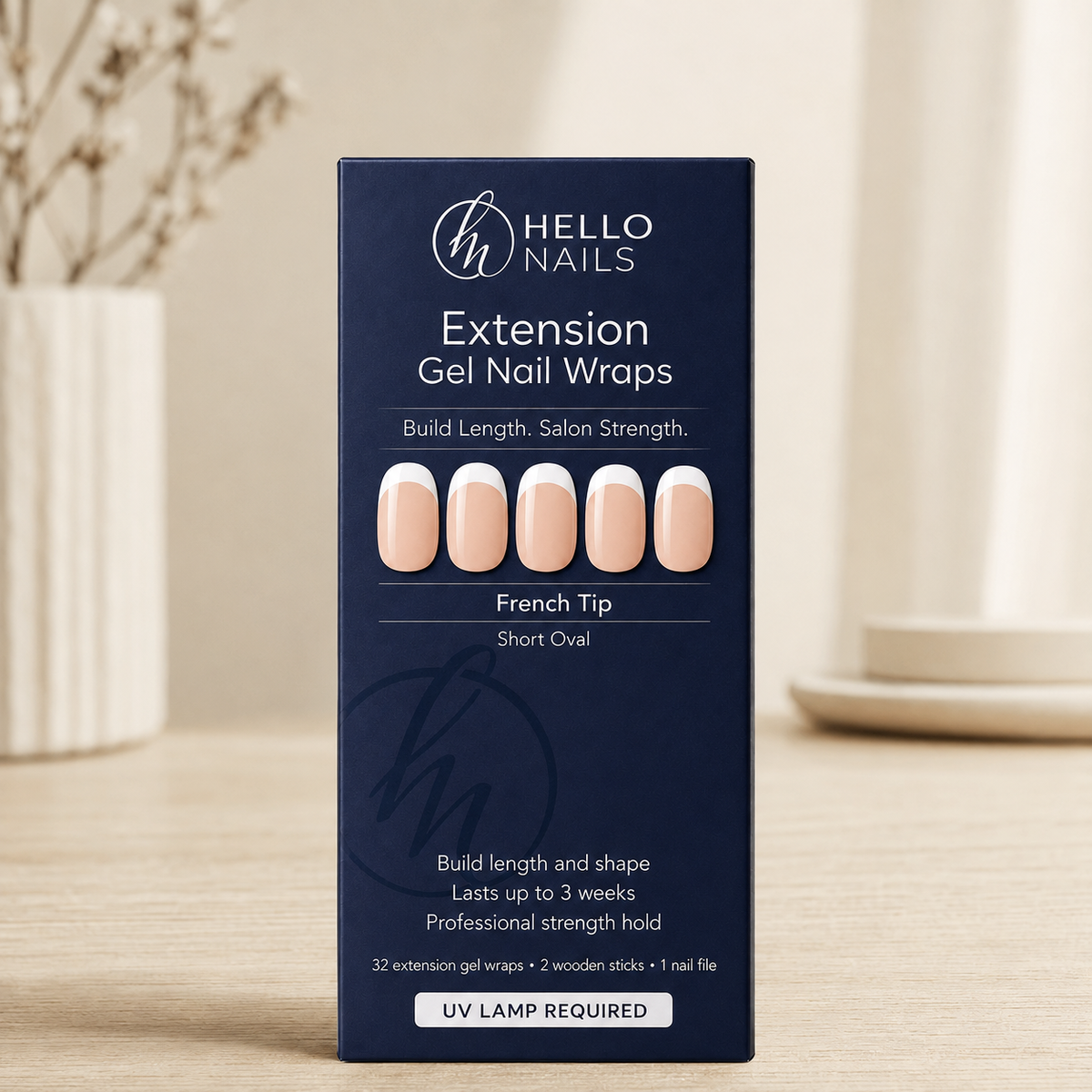 French Tip extension gel nail wraps box