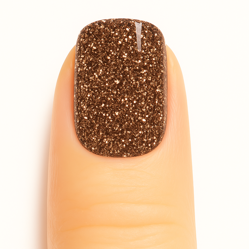 Copper Glitter Semi-Cured Gel Nail Wraps - Nail Wraps by Hello Nails