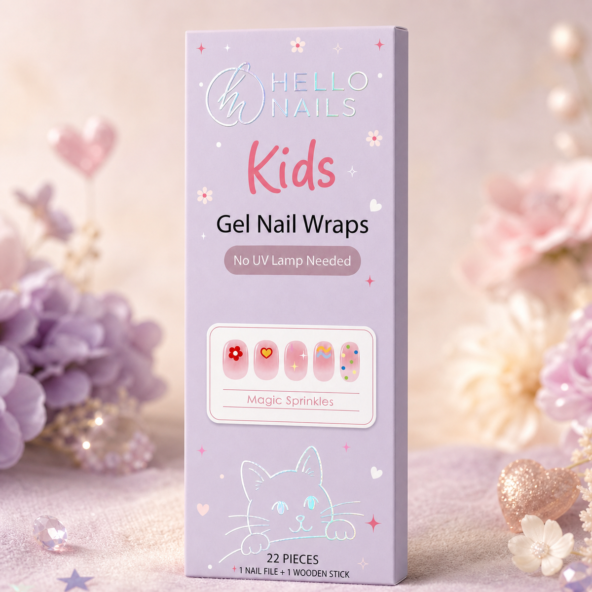Kids Non-UV Gel Wraps - Magic Sprinkles