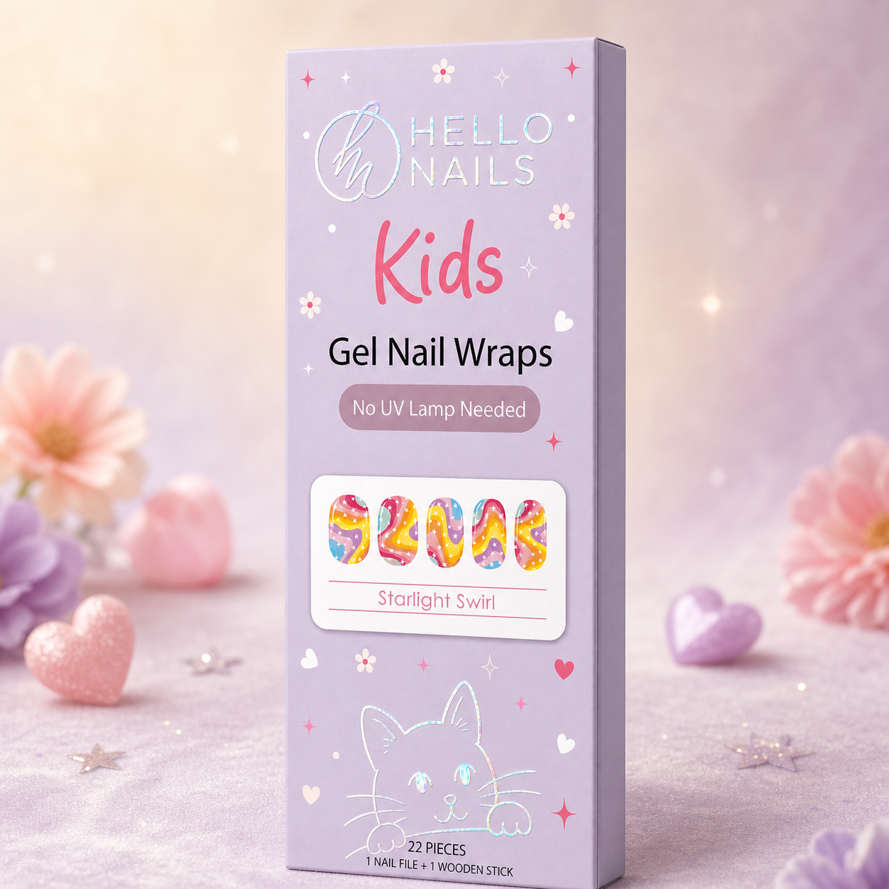 Kids Non-UV Gel Wraps - Starlight Swirl