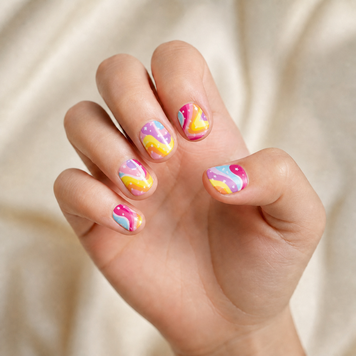Kids Non-UV Gel Wraps - Starlight Swirl